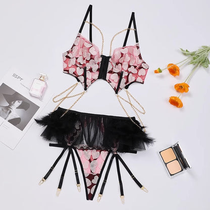 Feathered Valentine Lingerie Set