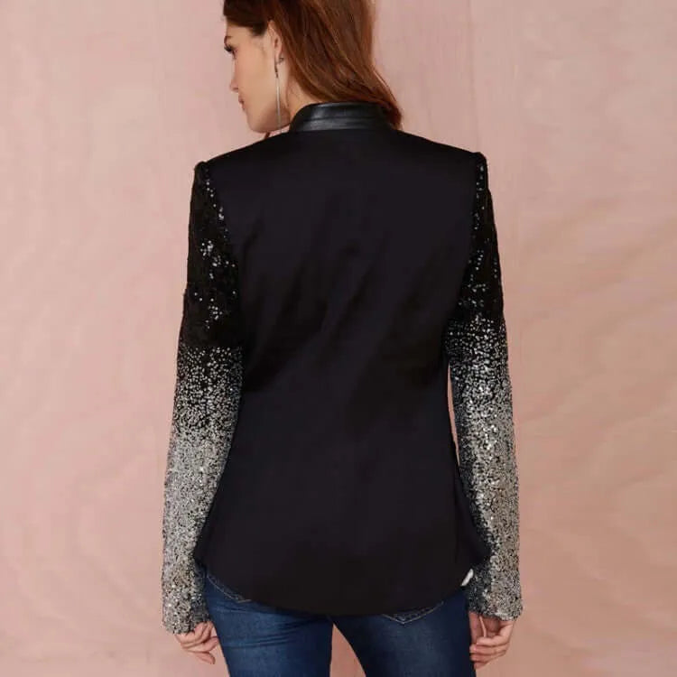 Sequined Sleeve Casual Blazer - Elite Intimates Lingerie