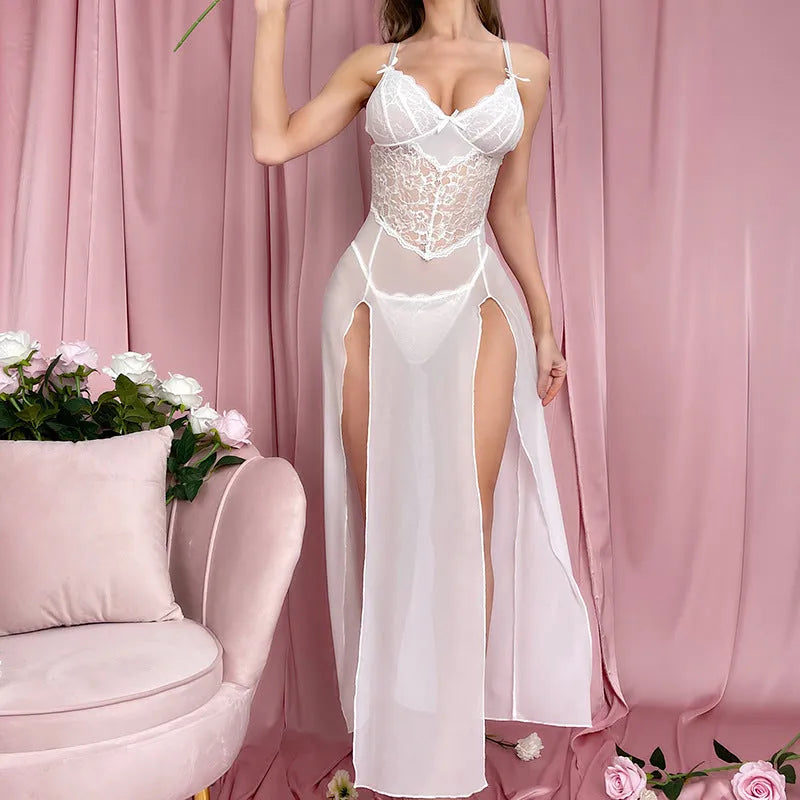 Bliss White Lace Bridal Lingerie Dress