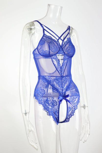 Laced Open Crotch Lingerie Bodysuit - Elite Intimates Lingerie