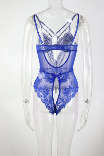 Laced Open Crotch Lingerie Bodysuit - Elite Intimates Lingerie
