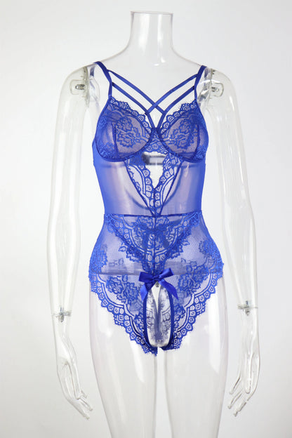 Laced Open Crotch Lingerie Bodysuit - Elite Intimates Lingerie