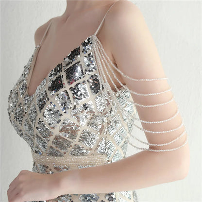 Sequined Diamonds Long Evening Dress - Elite Intimates Lingerie