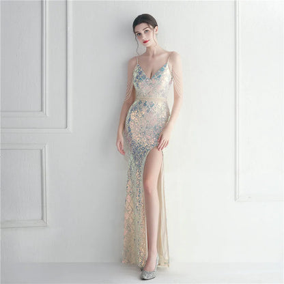 Sequined Diamonds Long Evening Dress - Elite Intimates Lingerie