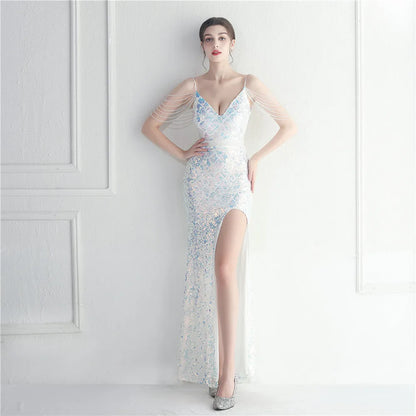 Sequined Diamonds Long Evening Dress - Elite Intimates Lingerie