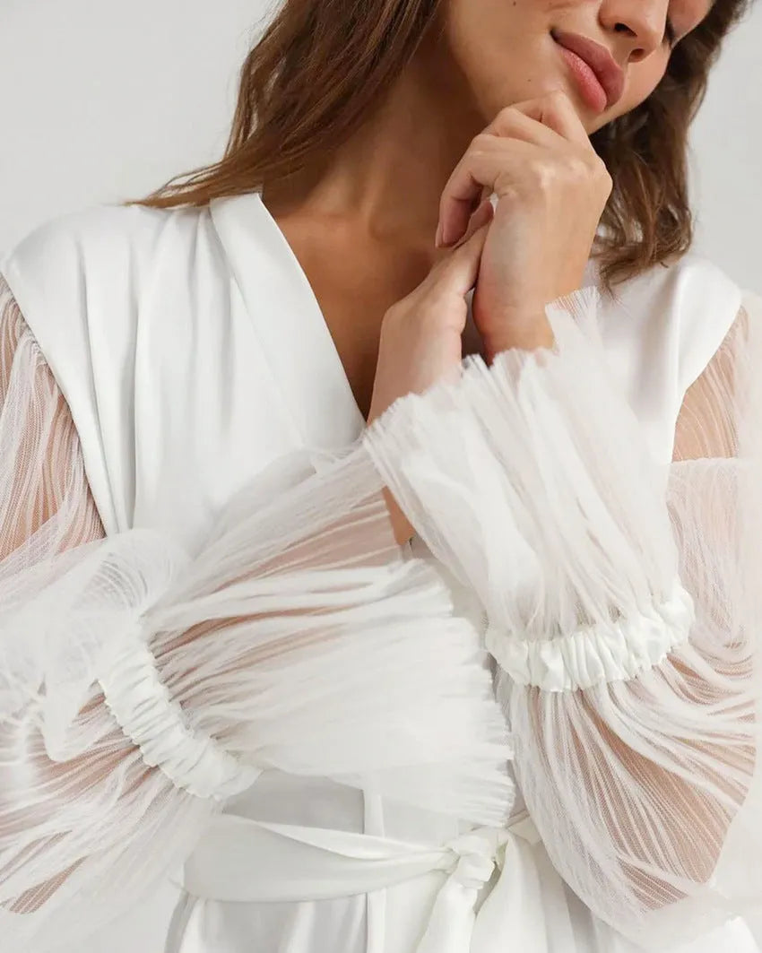 Intricate Lace White Night Dress