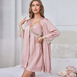 Light Pink Color Long Sleeve Nightdress 