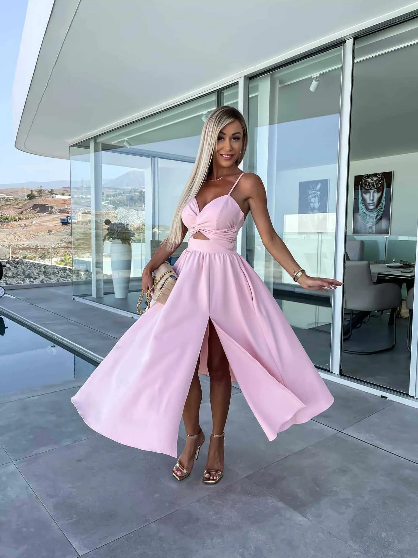 Summer Socialite Hollow Out Cami Gown Dress - Elite Intimates Lingerie