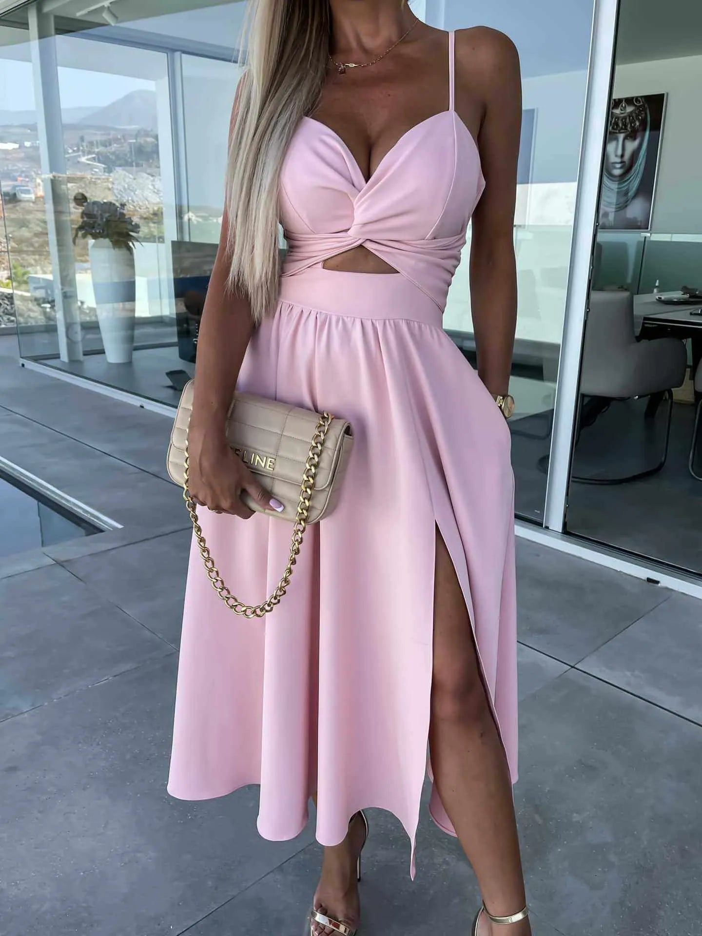 Summer Socialite Hollow Out Cami Gown Dress - Elite Intimates Lingerie