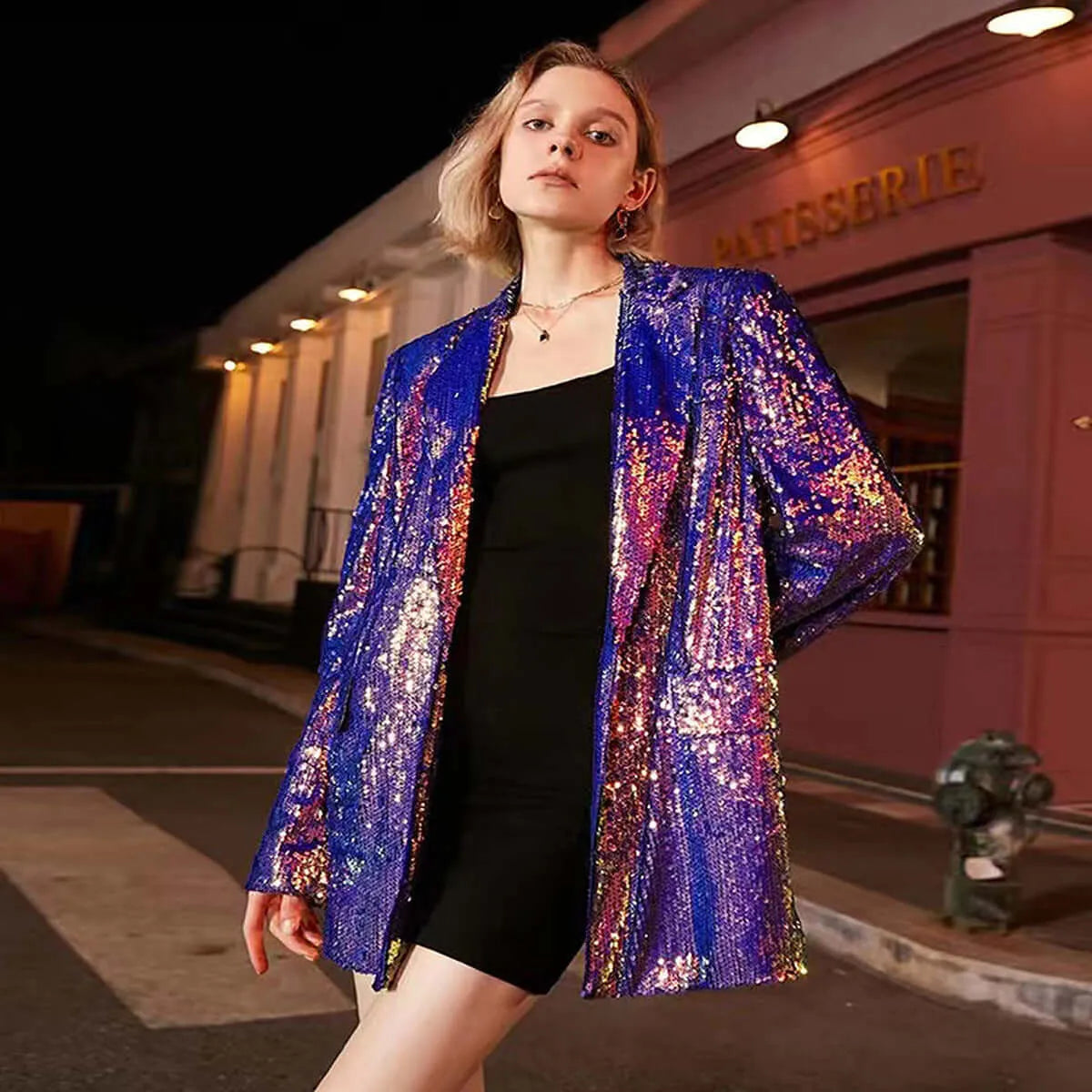 Colour Shift Sequined Blazer