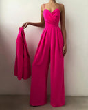 Classy Sling Waist  Pink Jumpsuit