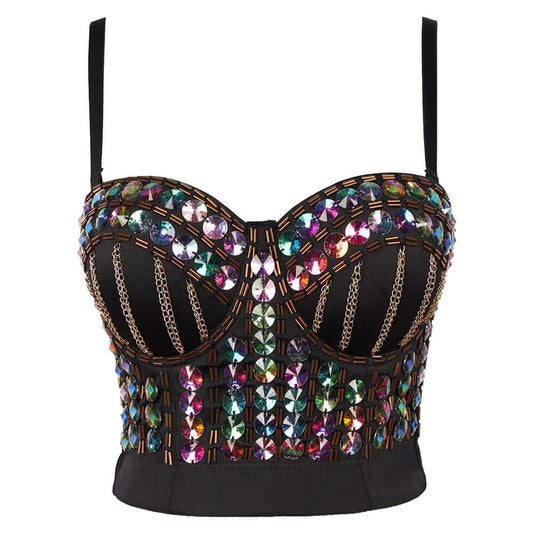 Beaded Sequin and Chain Boned Corset 