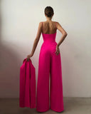 Pink Color Waist Jumpsuit