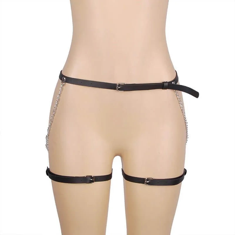 Black  Body Harness Belt and Garter