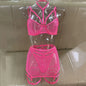 Pink Color Three Piece Lingerie Set