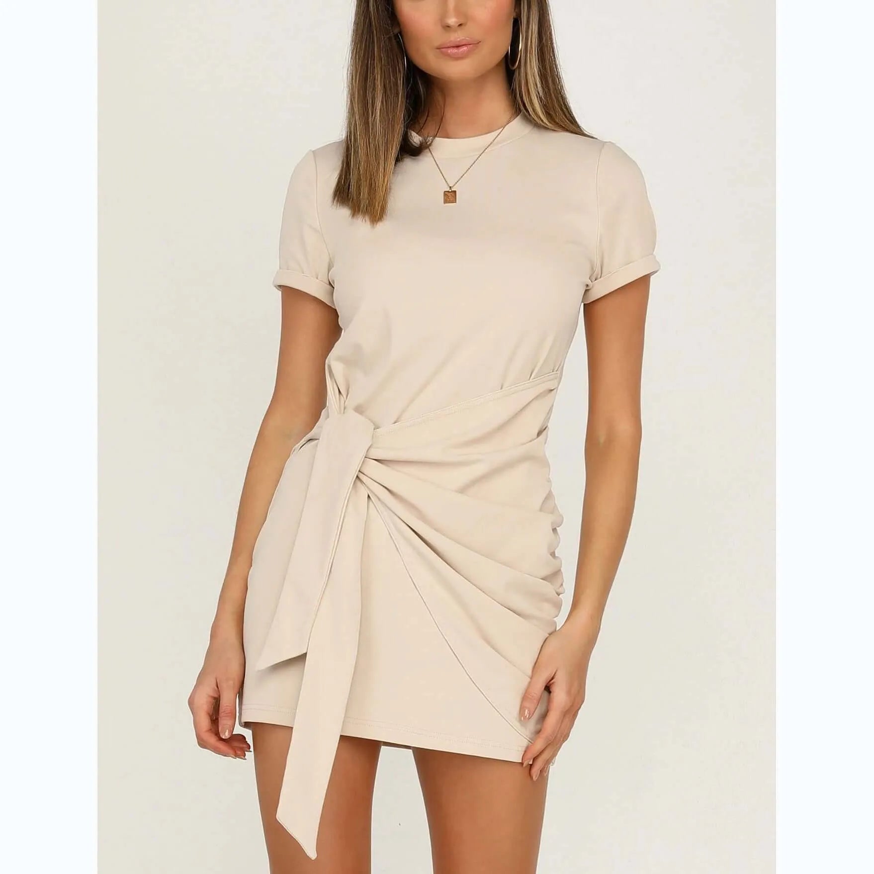 Casual Tied T-Shirt Dress