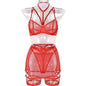 Red Three Piece Lingerie Set 