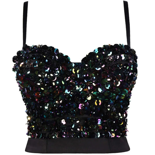 Bold Sequin Boned Corset