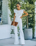 Classy Ruffled Backless Jumpsuit