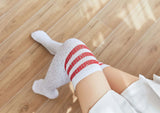 Striped Thigh High Rhinestone High-Top Socks - Elite_Intimates_Lingerie_Online