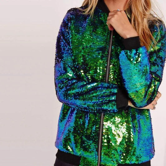 Party Wear Sequin Bomber Jacket