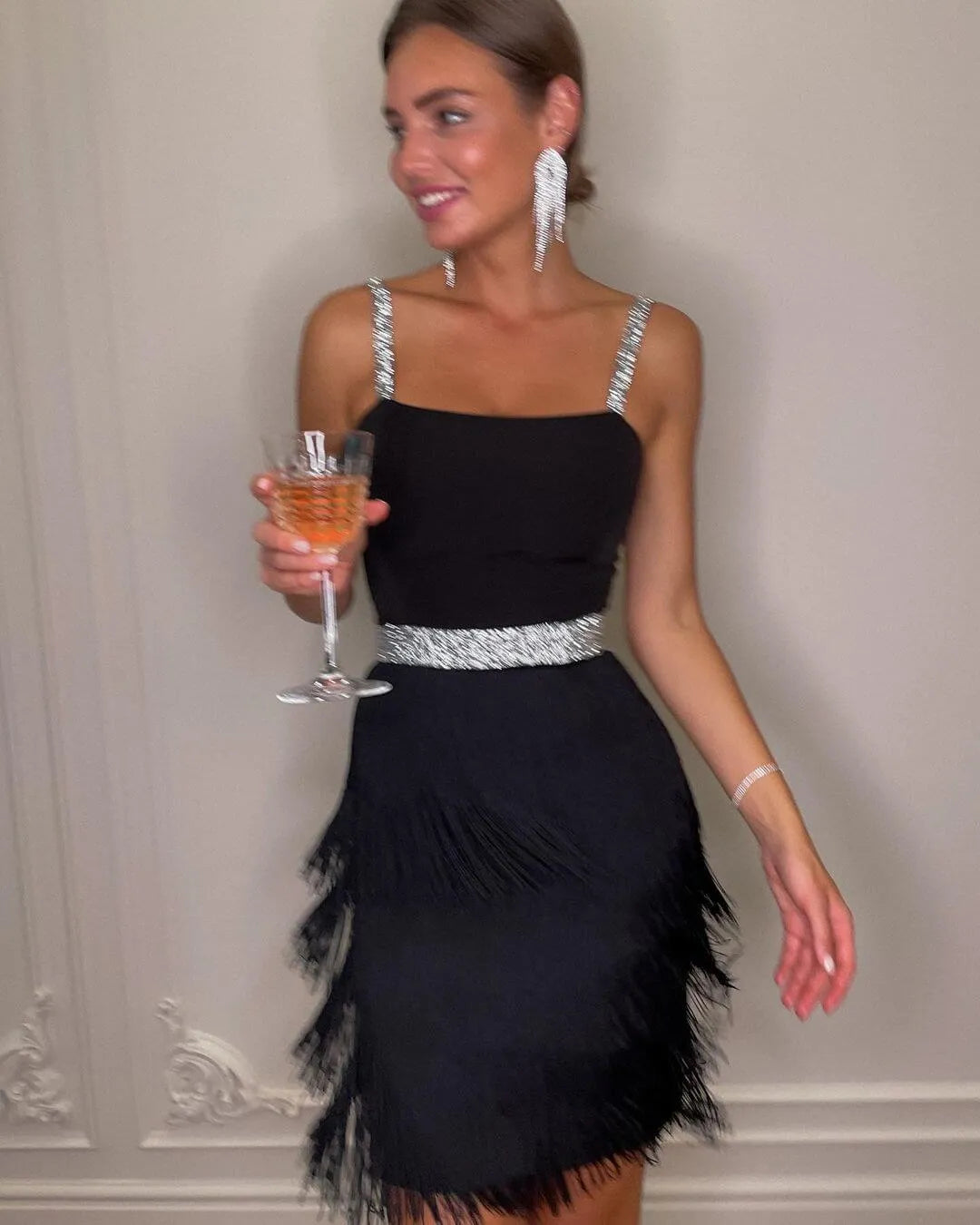 Sultry Socialite Sling Waist Tassel Dress - Elite Intimates Lingerie