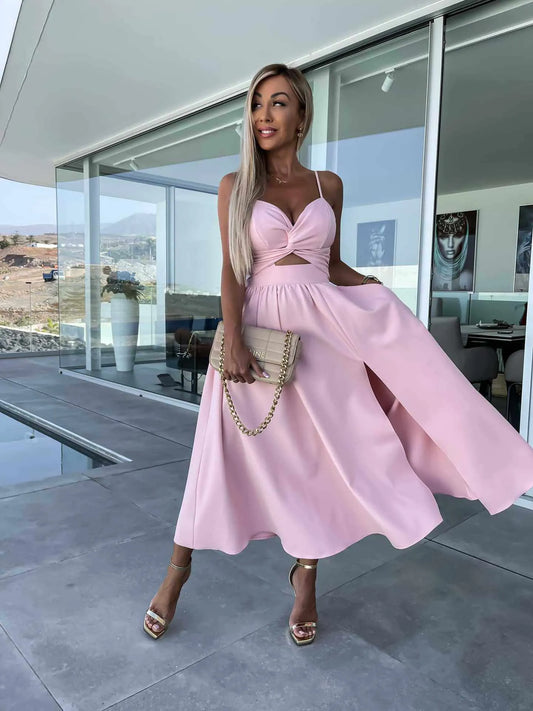 Summer Socialite Hollow Out Cami Gown Dress - Elite Intimates Lingerie