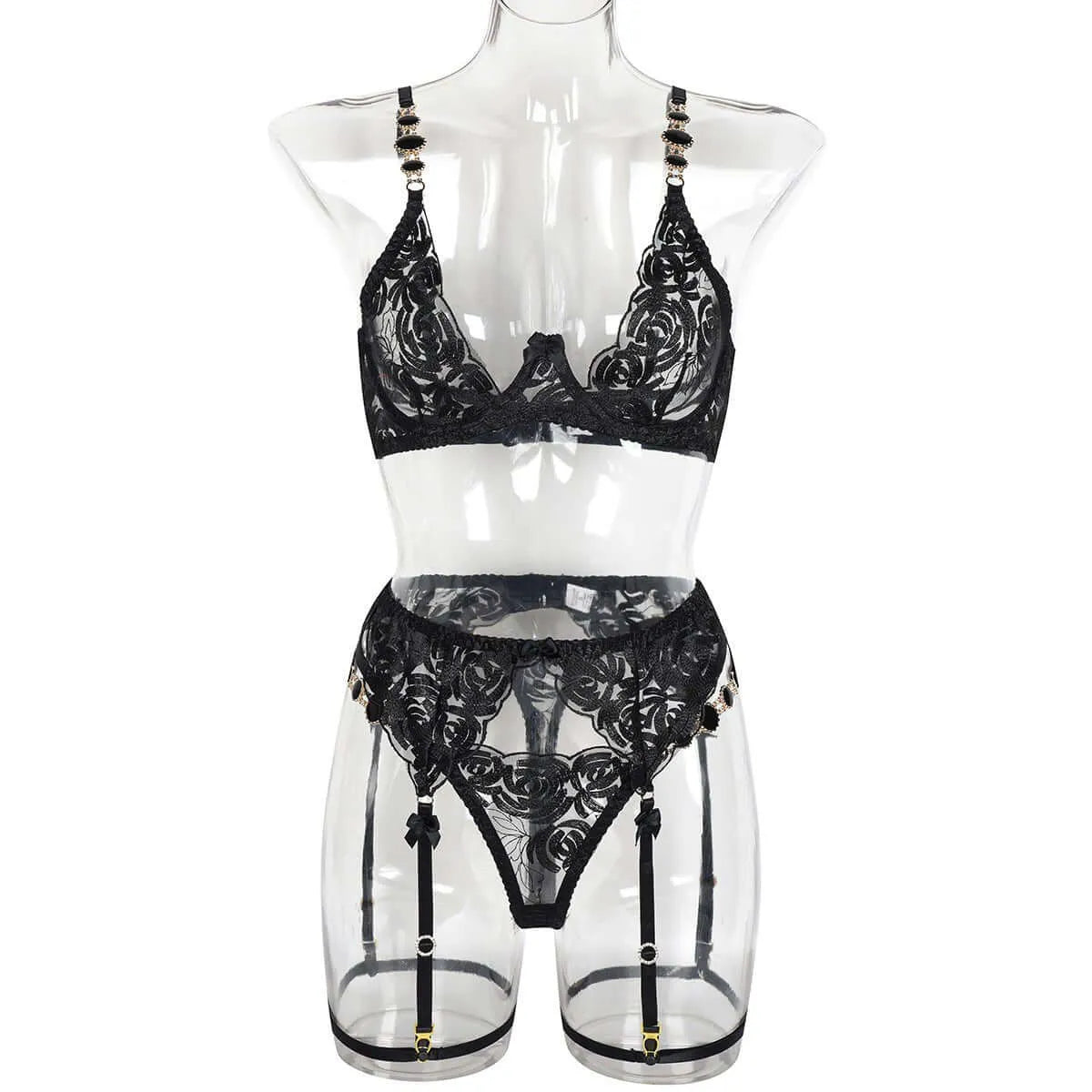 Vintage Gemstone Lace Lingerie Set - Elite Intimates Lingerie