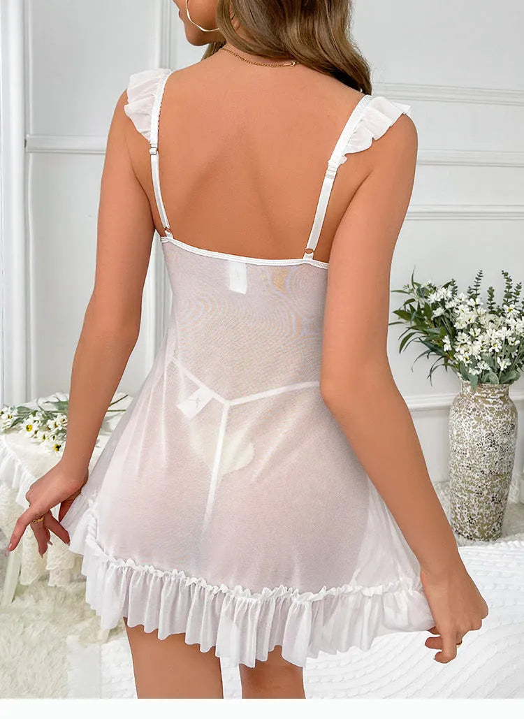 Sheer White Slip Nightdress - Elite Intimates Lingerie